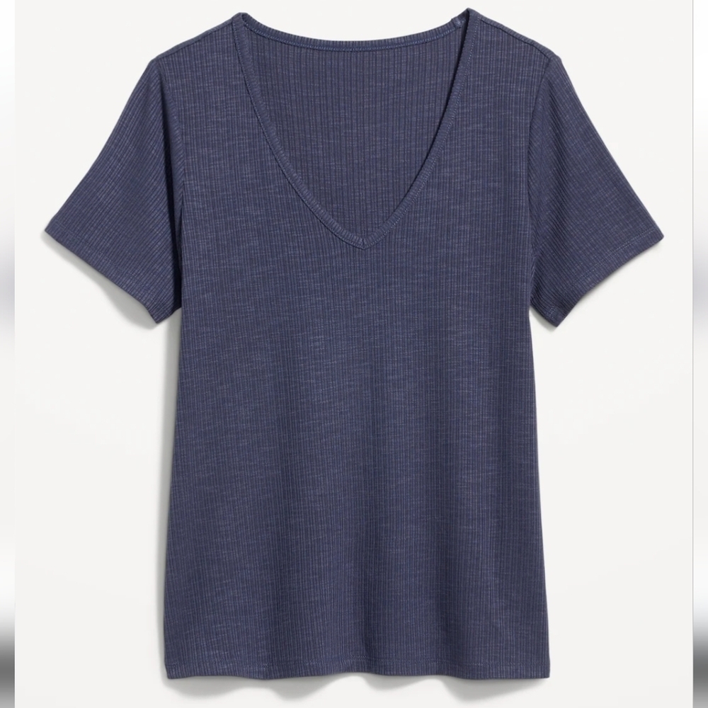Old Navy Small Navy Luxe Slub-Knit T-Shirt - Picture 1 of 7